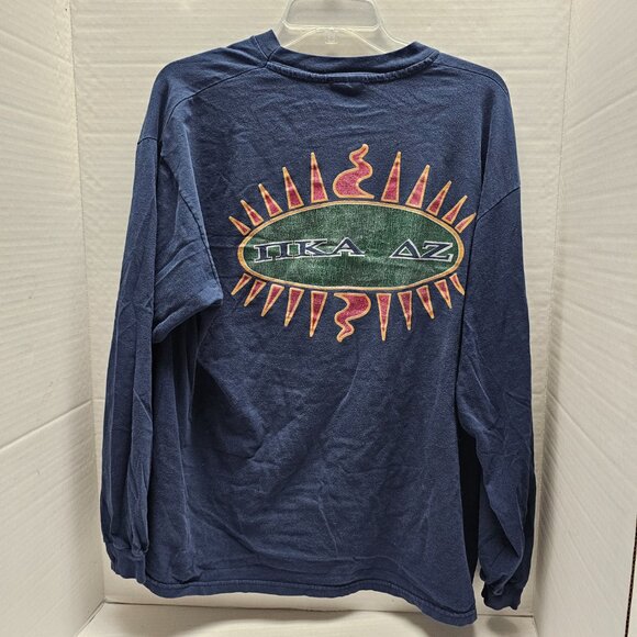 Vintage 1995 90s Grunge Experience T Tee Shirt Long Sleeve Made in USA Blue COOL - Picture 2 of 15